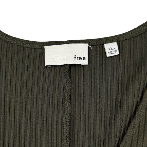 WILFRED FREE Aritzia Rocio Ribbed Knit Midi Dress Moss Green Sz XXS - Picture 4 of 6